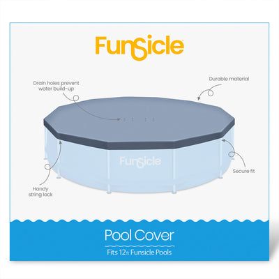 Funsicle 12ft Round Above Ground Frame Pool Debris Cover, Accessory Only, Gray - VMInnovations