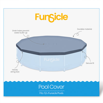 Funsicle 12ft Round Above Ground Pool Debris Cover, Accessory Only, Gray (Used)