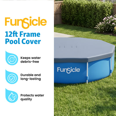Funsicle 12ft Round Above Ground Frame Pool Debris Cover, Accessory Only, Gray - VMInnovations