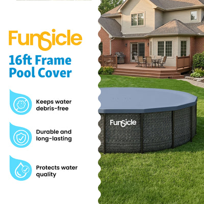 Funsicle 16ft Round Above Ground Frame Pool Debris Cover, Accessory Only, Gray - VMInnovations