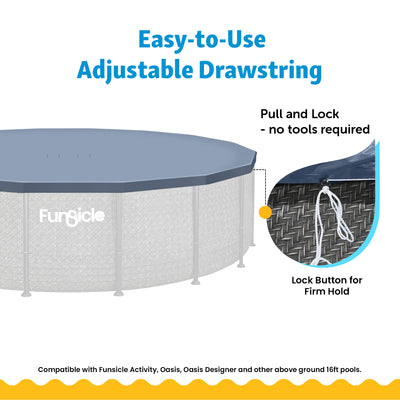 Funsicle 16ft Round Above Ground Frame Pool Debris Cover, Accessory Only, Gray - VMInnovations