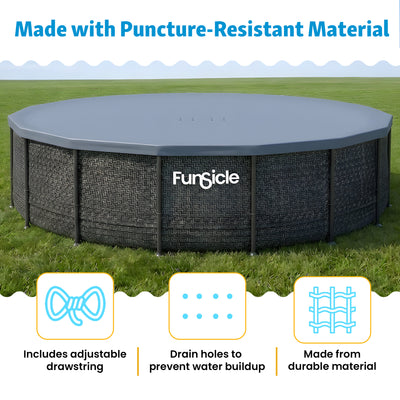 Funsicle 16ft Round Above Ground Frame Pool Debris Cover, Accessory Only, Gray - VMInnovations