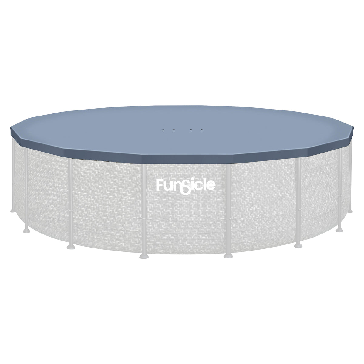 Funsicle 16Ft Round Frame Pool Cover w/ String Lock, Cover Only, Gray (Open Box)