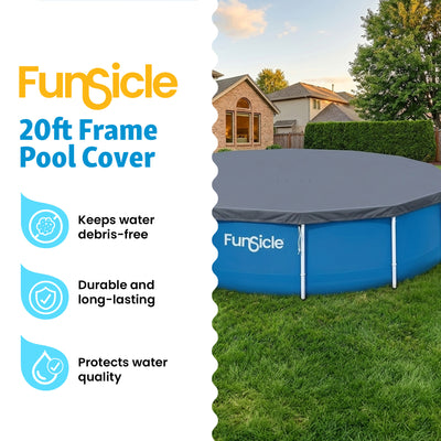Funsicle 20ft Round Above Ground Frame Pool Debris Cover, Accessory Only, Gray - VMInnovations