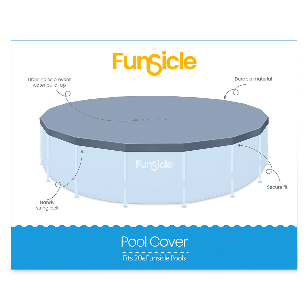 Funsicle 20ft Round Above Ground Frame Pool Debris Cover, Accessory Only, Gray