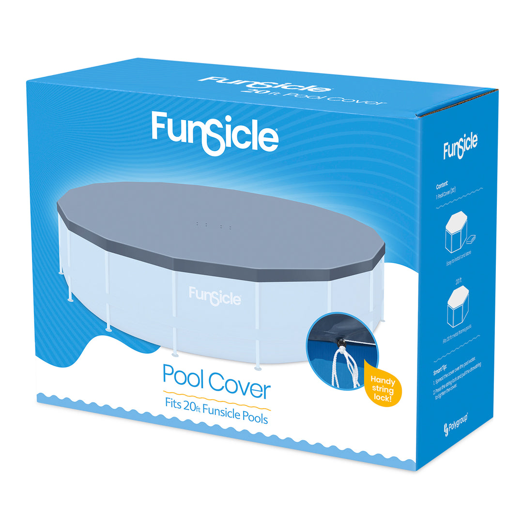 Funsicle 20ft Round Above Ground Frame Pool Debris Cover, Accessory Only, Gray