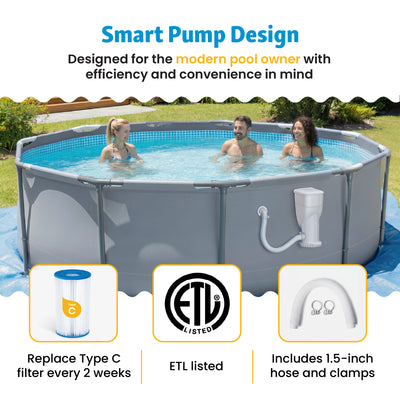 Funsicle 1000 Gallon SkimmerPlus 2-in-1 Filter Pump System for Above Ground Pool - VMInnovations