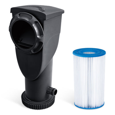 Funsicle 1500 Gallon SkimmerPlus Filter Pump System for Above Ground Pool, Black