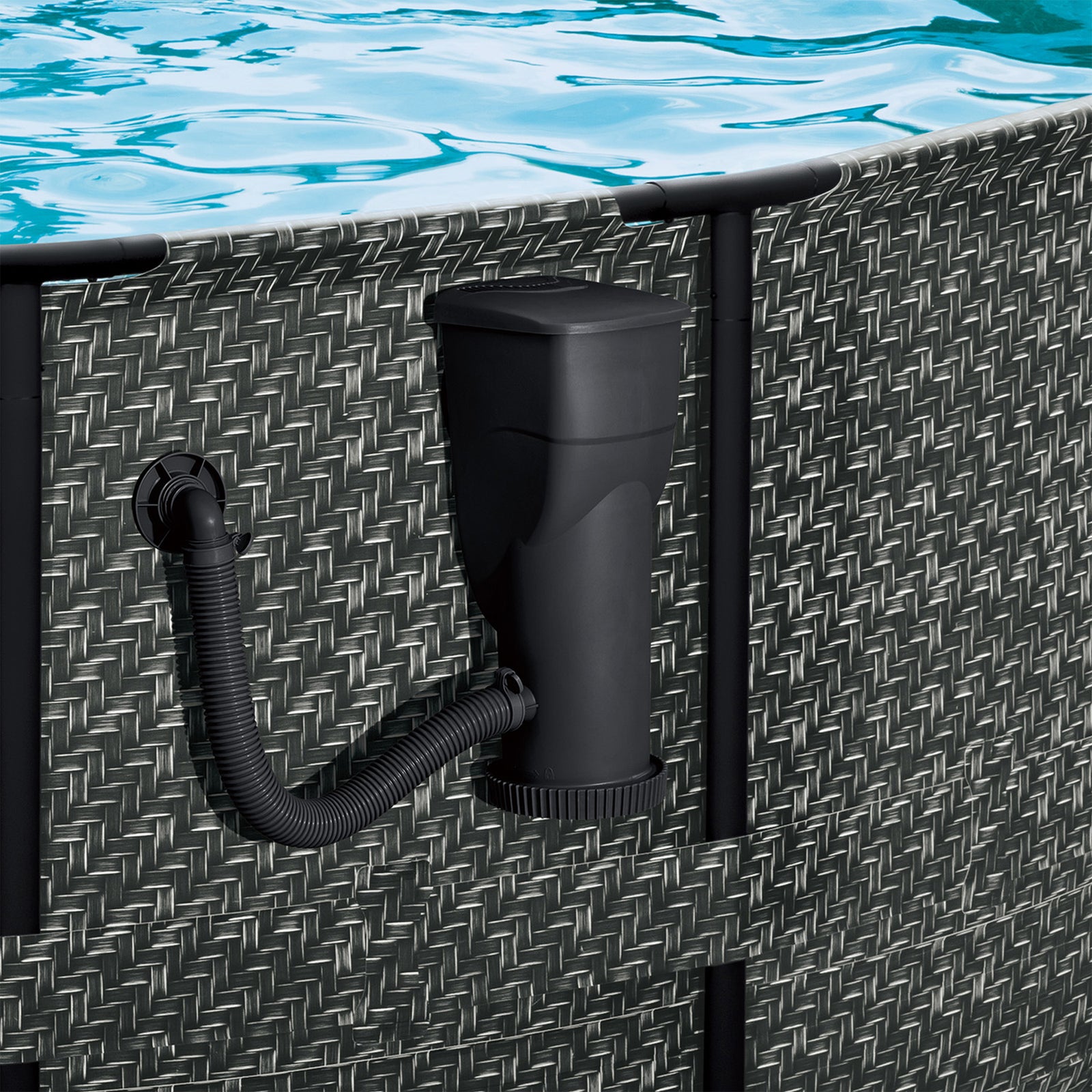 Funsicle 1500 Gallon SkimmerPlus Filter Pump System for Above Ground Pool, Black - VMInnovations