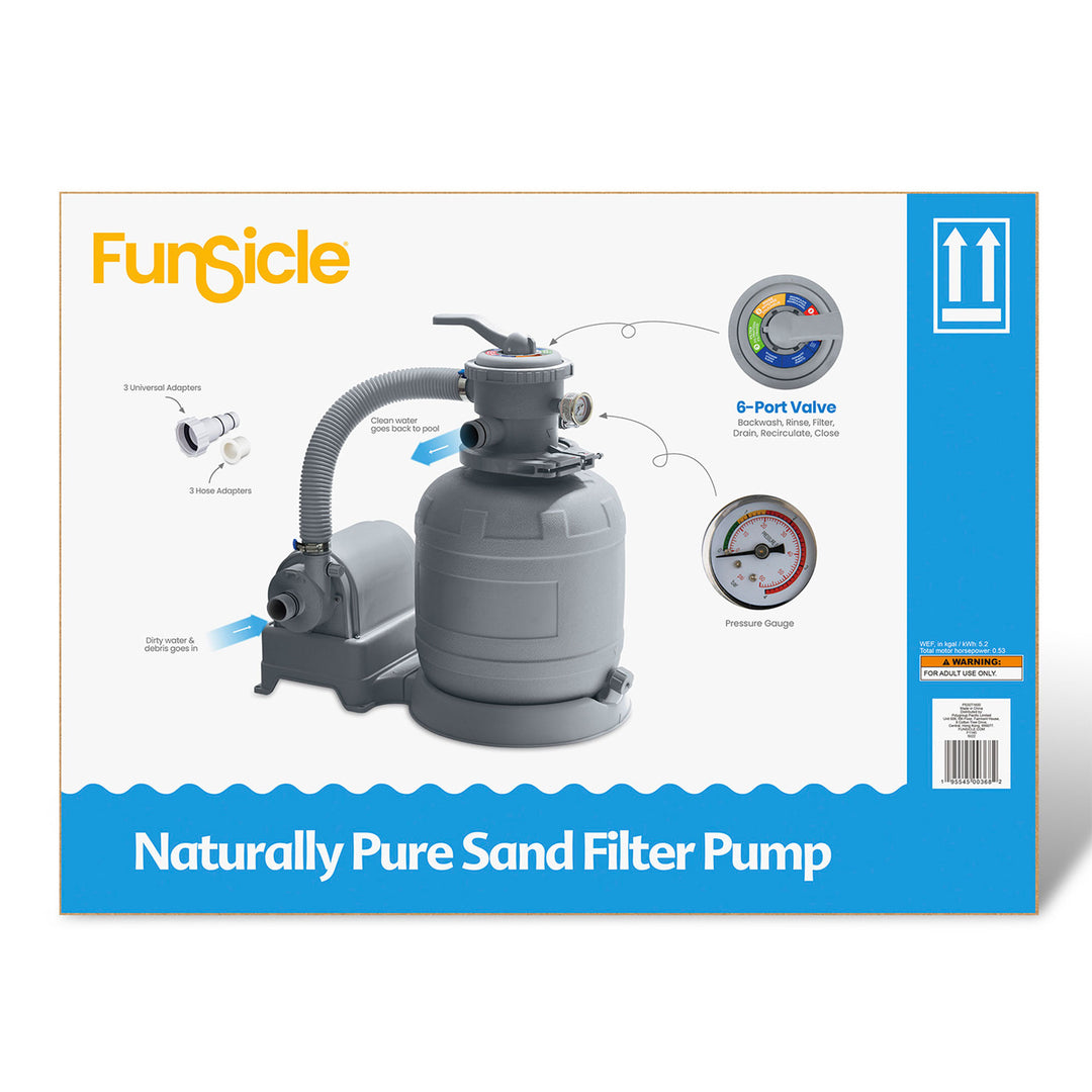 U.S. Silica SILURIAN 20 Grade Pool Filter Sand & Funsicle 12" Sand Filter Pump
