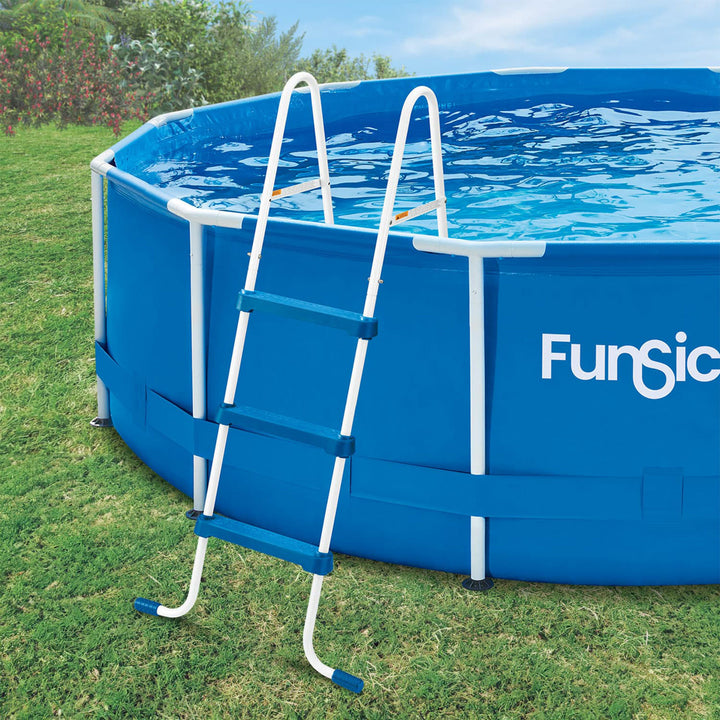 Funsicle 36 Inch SureStep 3 Stair Outdoor Above Ground Swimming Pool Ladder - VMInnovations