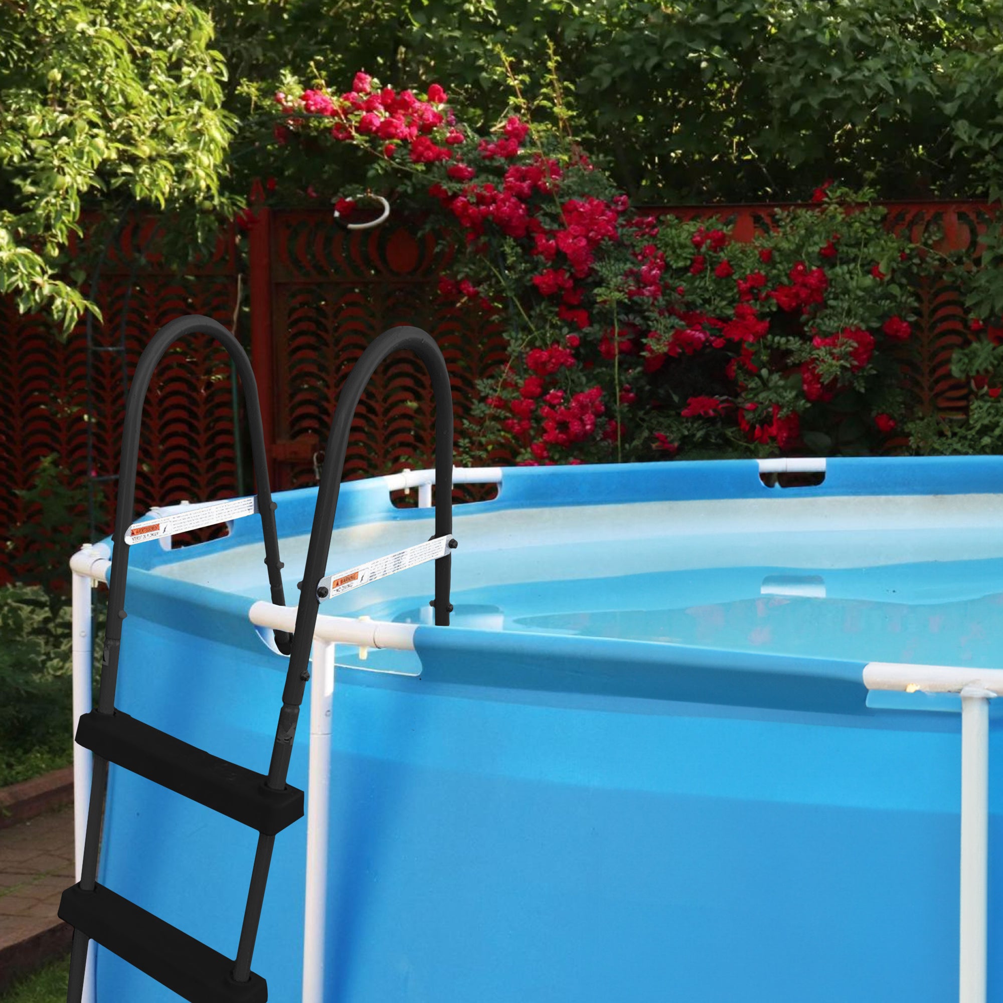 Funsicle 36" SureStep 3 Stair Above Ground Swimming Pool Ladder, Black(Open Box) - VMInnovations