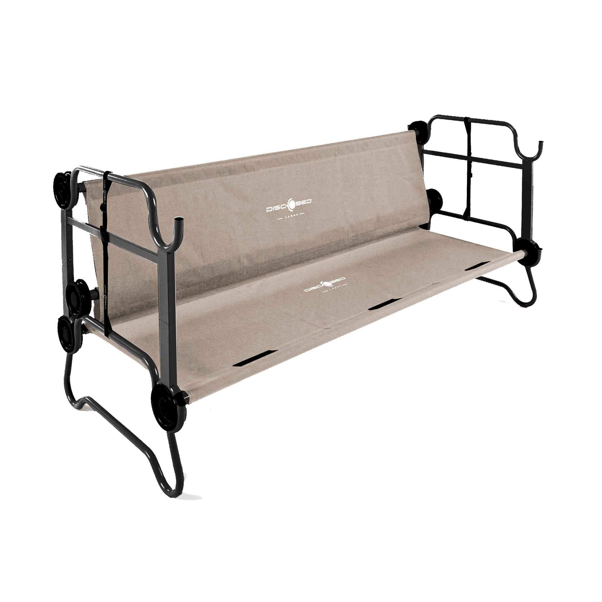 Disc-O-Bed Large Cam-O-Bunk Double Cot and 3 Shelf 6 Compartment Hanging Cabinet