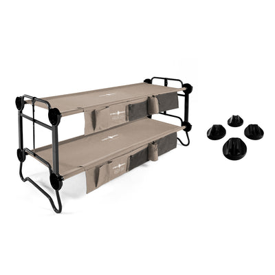 Disc-O-Bed Cam-O-Bunk Bench Double Cot w/ Organizer & No Slip Foot Pads Set of 4