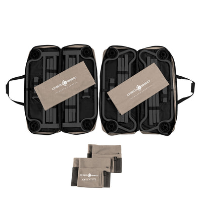 Disc-O-Bed XL Cam-O-Bunk Benchable Double Cot with Organizers, Tan (2 pack) - VMInnovations