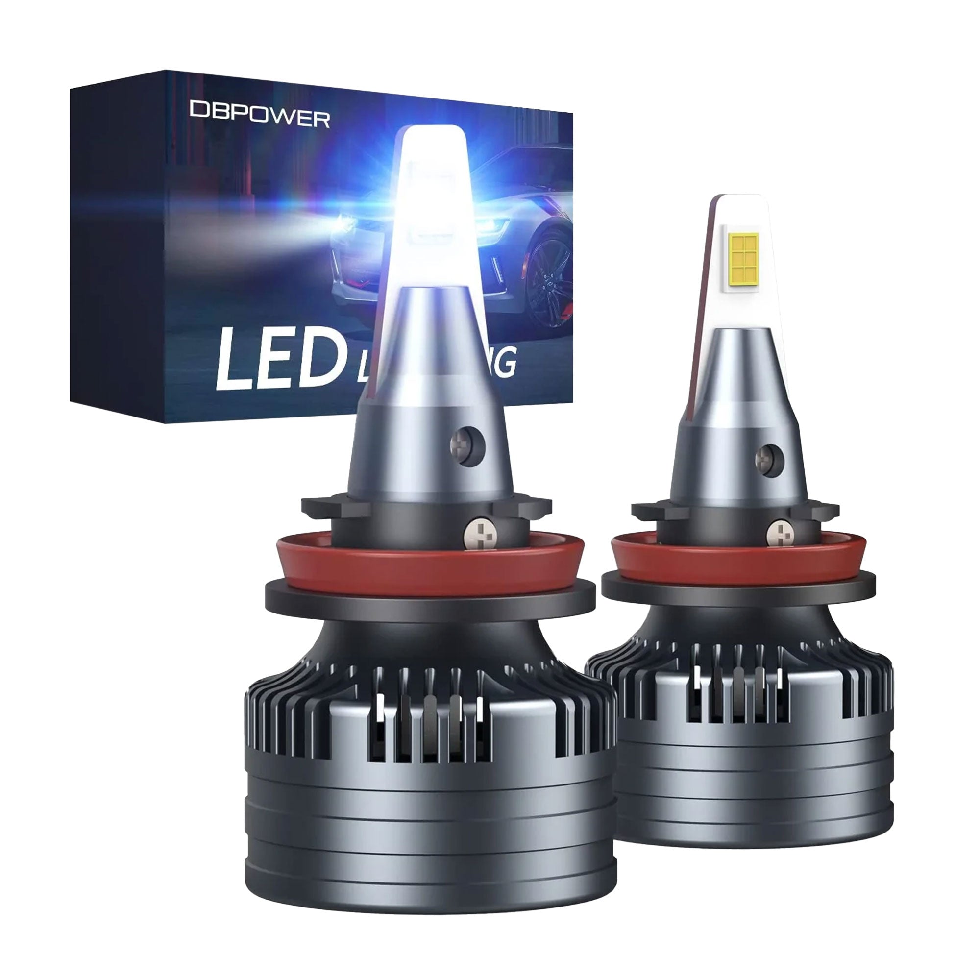 80W LED 12000 Lumen Vehicle Headlight Bulbs Combo (Set of 2) (Open Box)