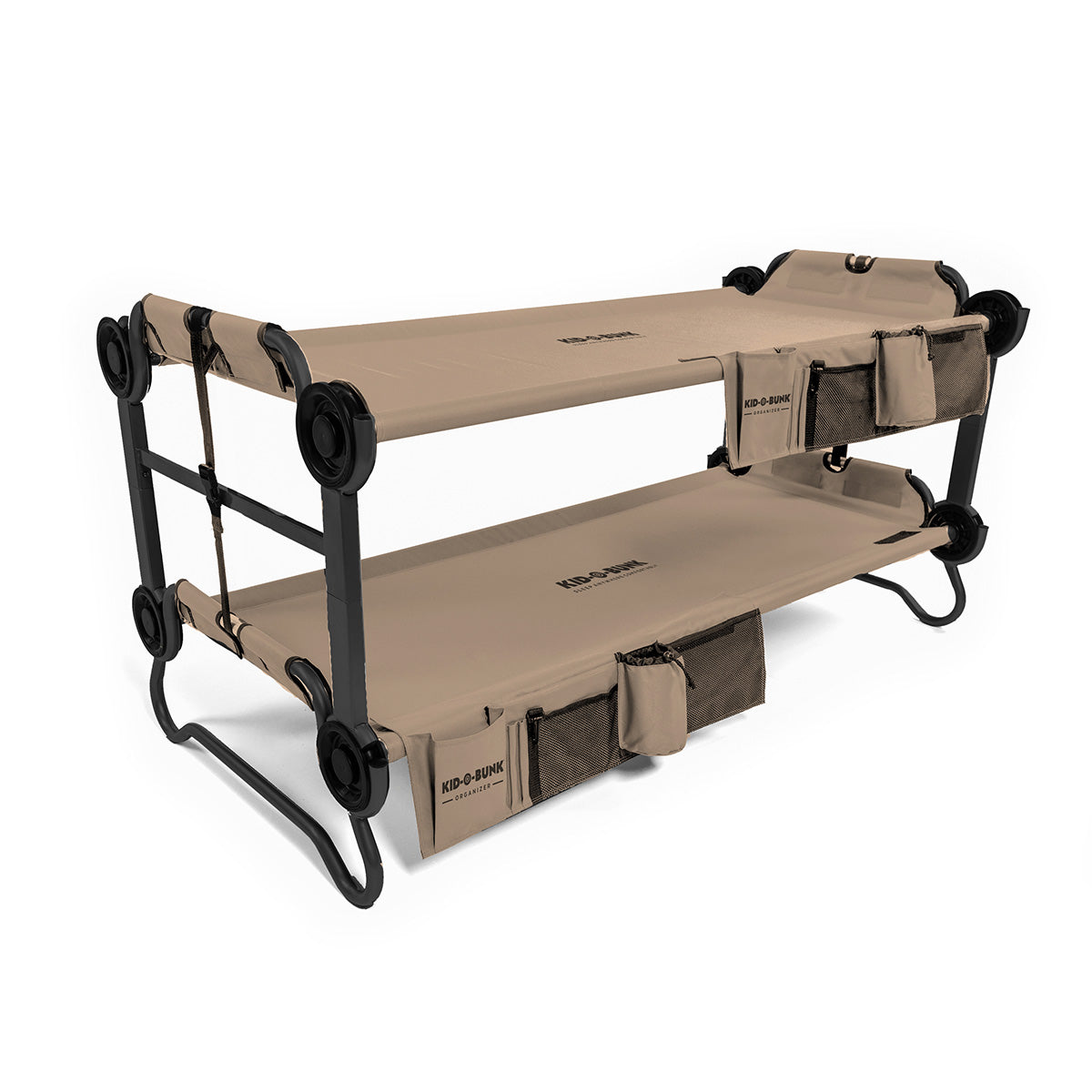 Disc-O-Bed Large & Youth Cam-O-Bunk Benchable Double Cot w/Organizers (2 Pack) - VMInnovations