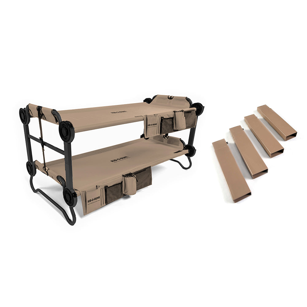 Disc-O-Bed Youth Double Cot with Organizers and 7-Inch Steel Leg Extensions