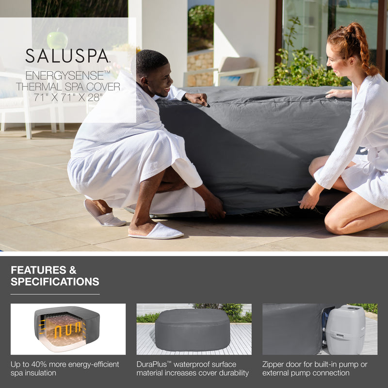 SaluSpa 71x71x28in EnergySense DuraPlus Waterproof Square Thermal Spa Cover
