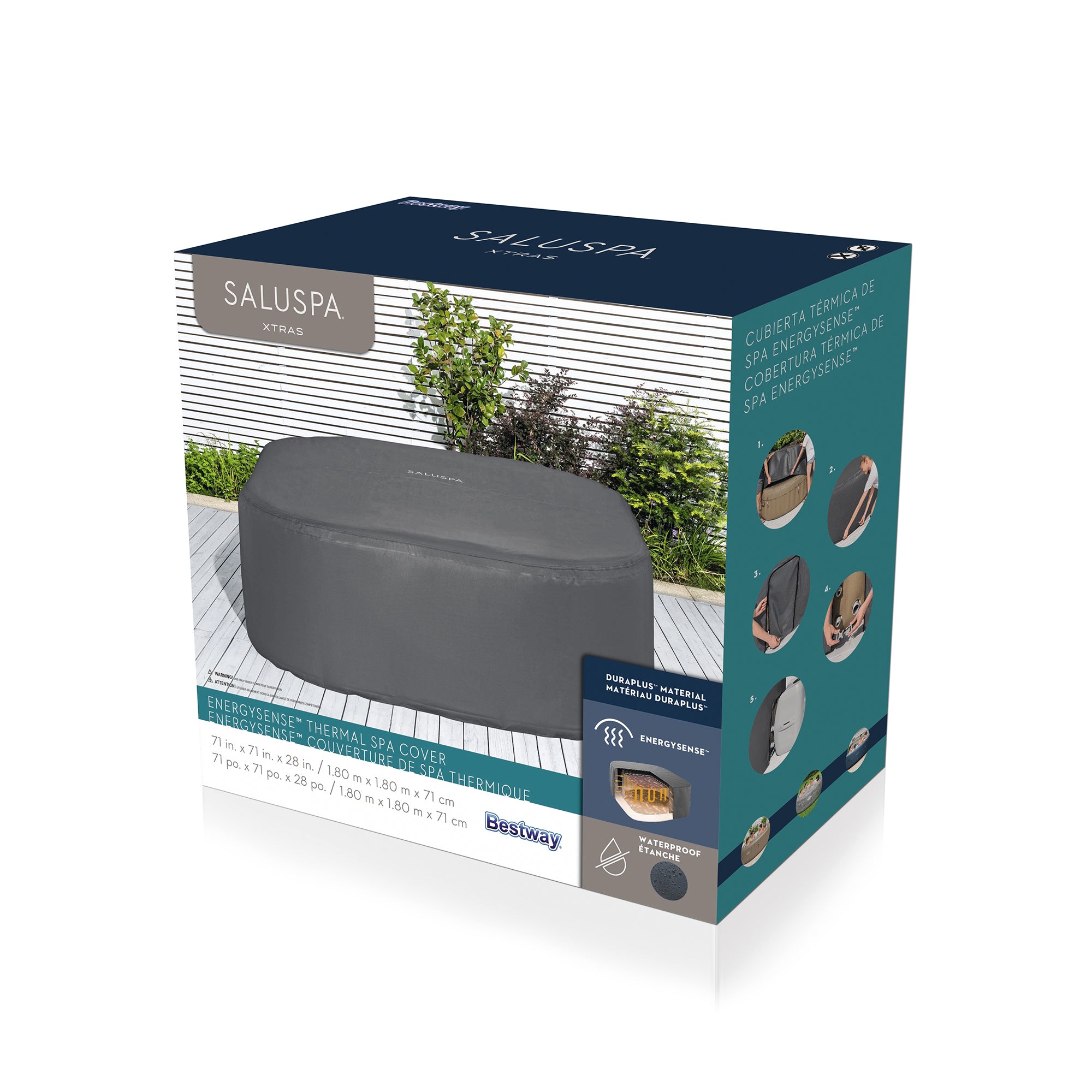 SaluSpa 71x71x28in EnergySense DuraPlus Waterproof Square Thermal Spa Cover