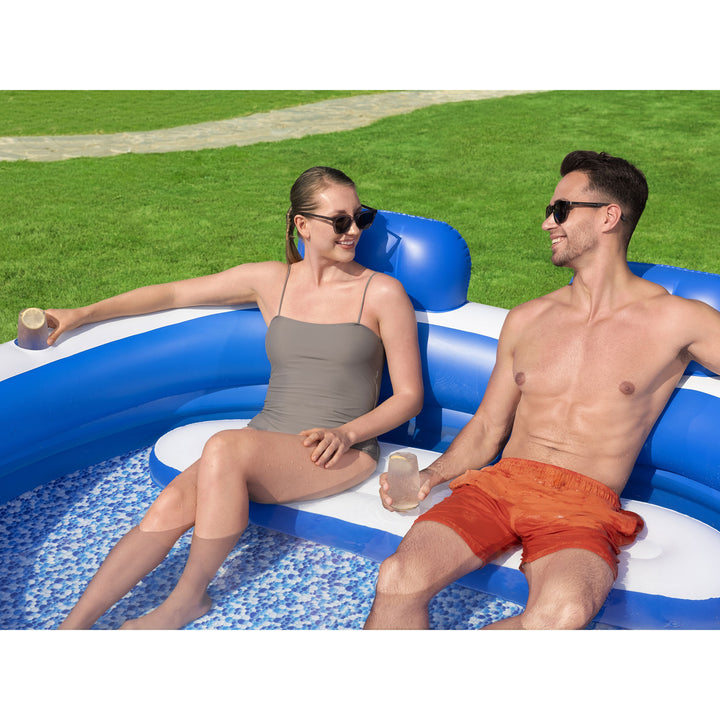 H2OGO! Splash Paradise Inflatable Family Pool with Headrests&Cup Holders (Used) - VMInnovations