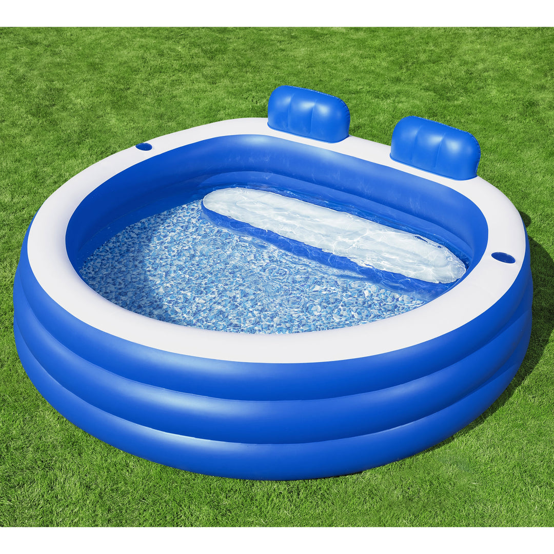H2OGO! Splash Paradise Inflatable Family Pool with Headrests&Cup Holders (Used) - VMInnovations