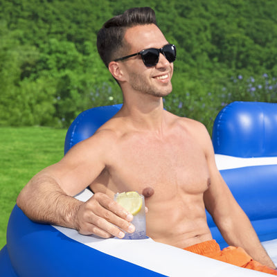H2OGO! Splash Paradise Inflatable Pool with Headrests and Cup Holders (Open Box) - VMInnovations