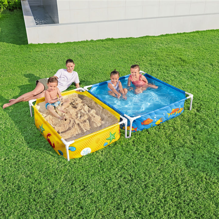 US Silica 50 Lb Lighthouse Comfortable Play Sand Bundled w/ Kiddie Pool, Sandpit