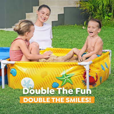 H2OGO! My First Frame Above Ground DuraPlus Kiddie Pool and Sandpit with Cover - VMInnovations