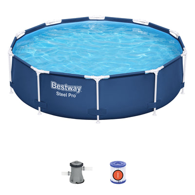 Bestway Steel Pro 10'x30" Round Above Ground Swimming Pool Set with Filter Pump