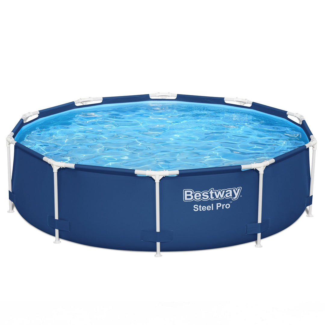 Steel Pro 10'x30" Round Above Ground Swimming Pool Set w/ Filter Pump (Open Box)