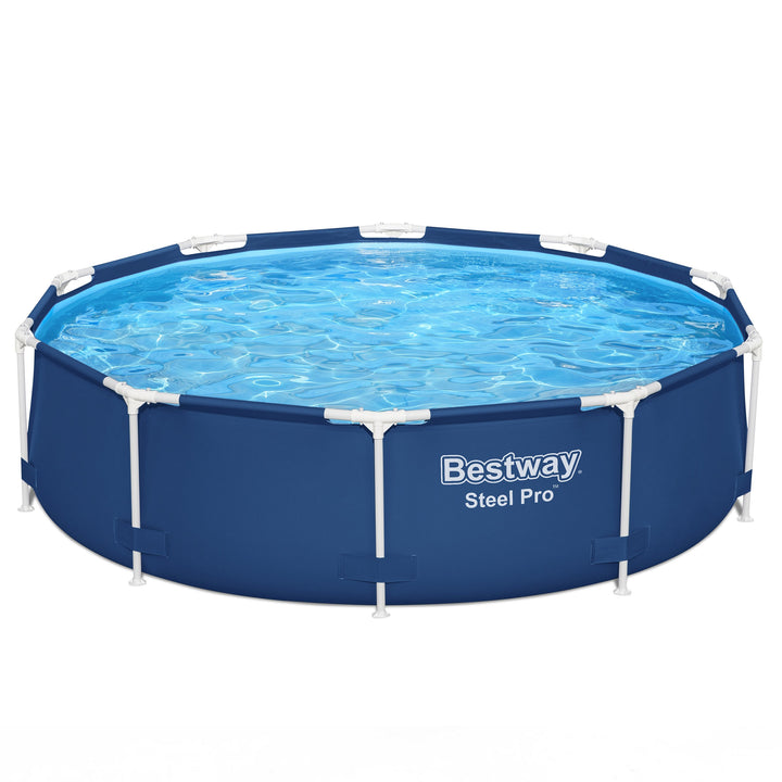 Steel Pro 10'x30" Round Above Ground Swimming Pool Set w/ Filter Pump (Open Box)