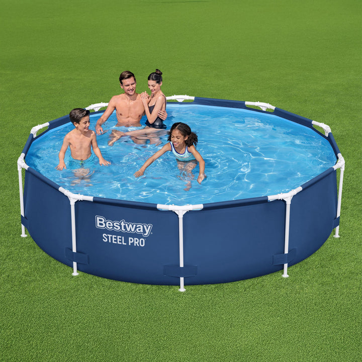 Steel Pro 10'x30" Round Above Ground Swimming Pool Set w/ Filter Pump (Open Box)
