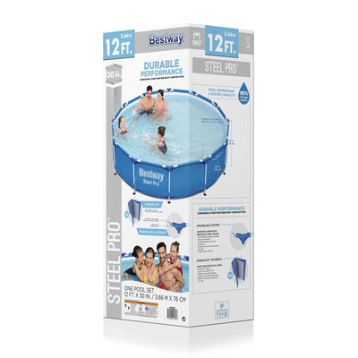 Bestway Steel Pro 12'x30" Round Above Ground Swimming Pool Set with Filter Pump