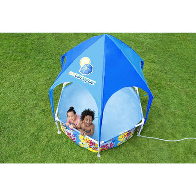 Bestway 6' x 20" Above Ground Kids Round Swimming Pool w/ Canopy, Sea (Open Box) - VMInnovations