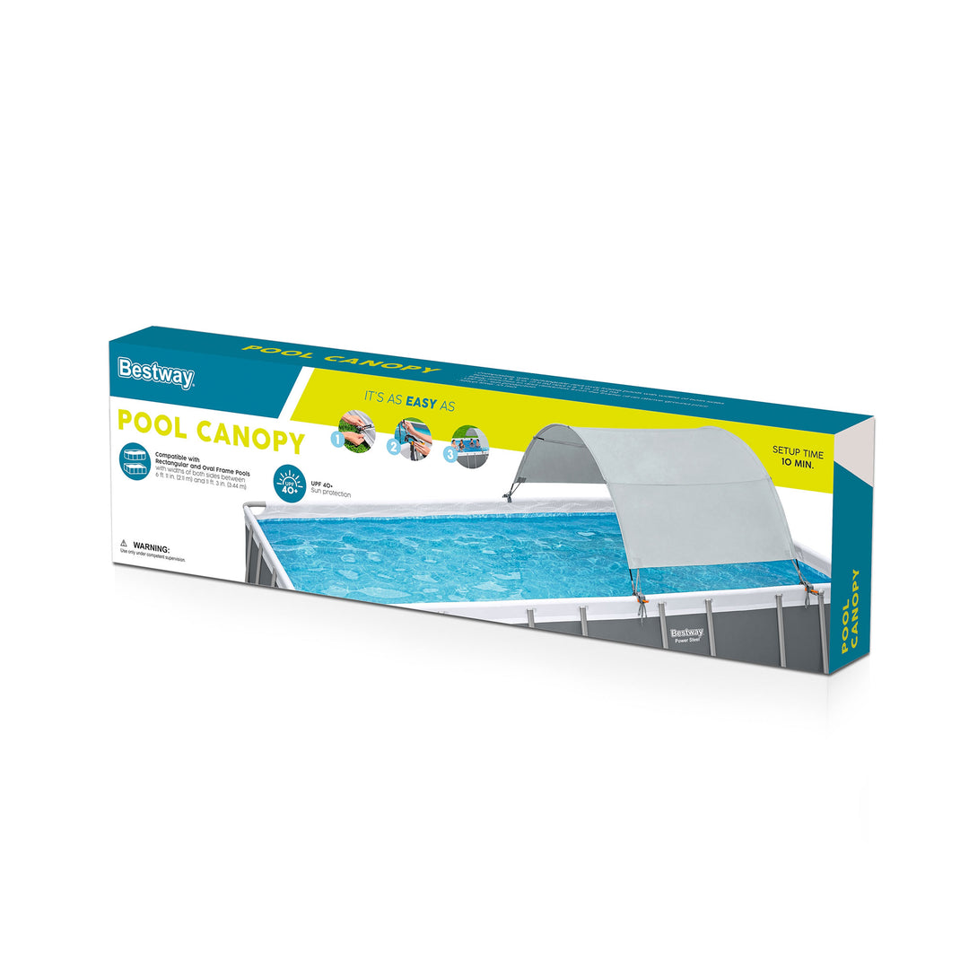Bestway Flowclear UPF 40+ Canopy -> 6'-11' Wide Rectangular/Oval Pools(Open Box)