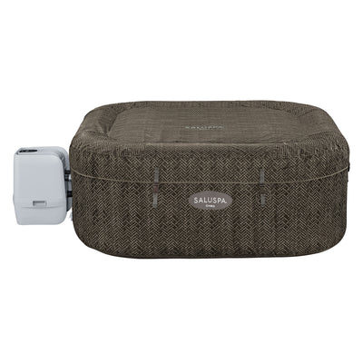 Bestway SaluSpa AirJet Inflatable Square Hot Tub with 140 Jets, Brown (Used) - VMInnovations