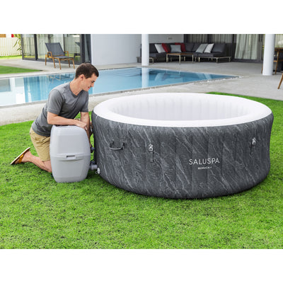 Bestway SaluSpa Boracay AirJet Inflatable Hot Tub with 120 Soothing Jets, Gray - VMInnovations