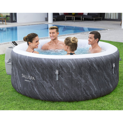 Bestway SaluSpa Boracay AirJet Inflatable Hot Tub with 120 Soothing Jets, Gray