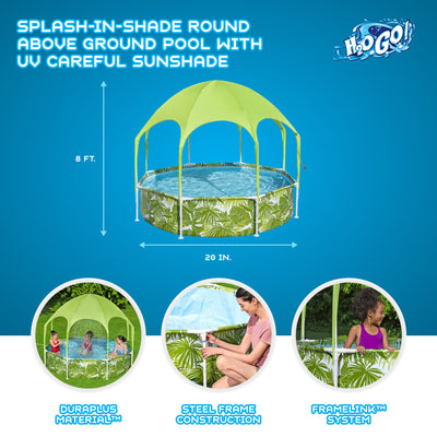 H2OGO! Splash-in-Shade Round Pool w/Canopy Sunshade, Green (For Parts) - VMInnovations