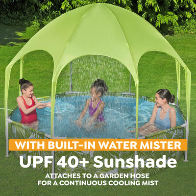 Kids Splash-in-Shade Round Above Ground Pool w/ Canopy, Green (Open Box)