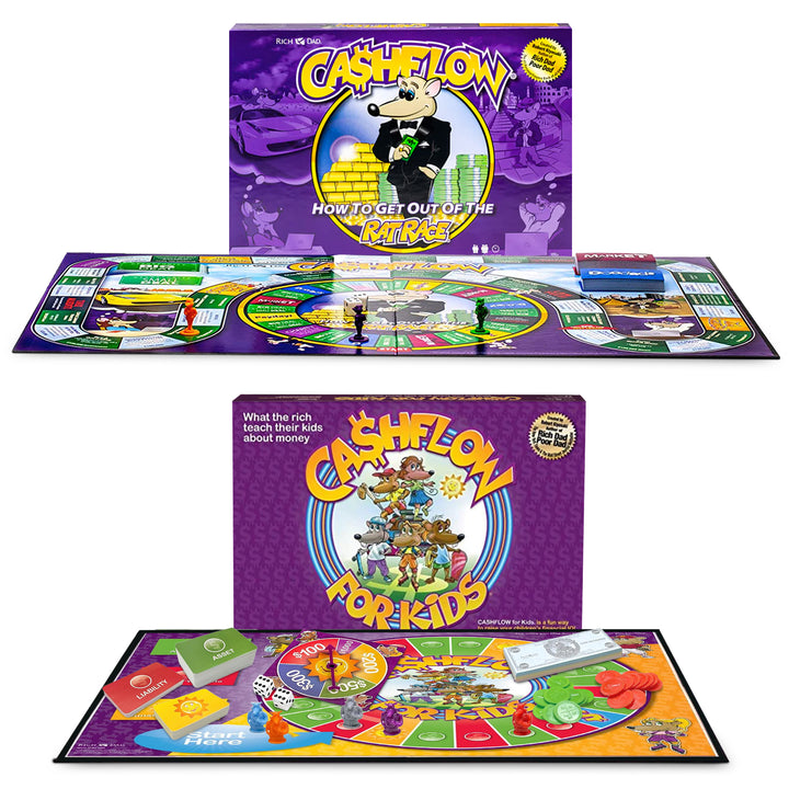Rich Dad CASHFLOW How To Get Out Of The Rat Race Board Game, Adult & Kid Version