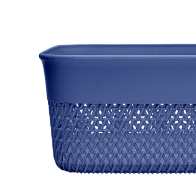 Life Story Lightweight Heavy Duty Storage Woven Basket 10 Quarts, Blue (12 Pack)
