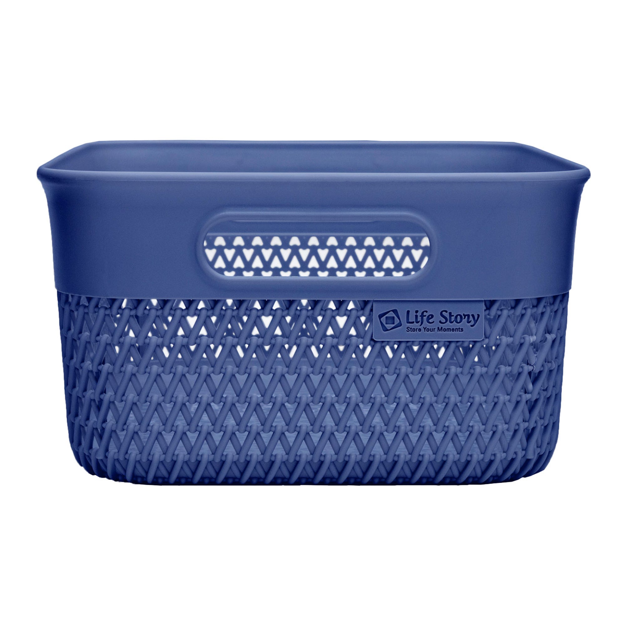 Life Story Lightweight Heavy Duty Storage Woven Basket 10 Quarts, Blue (12 Pack)