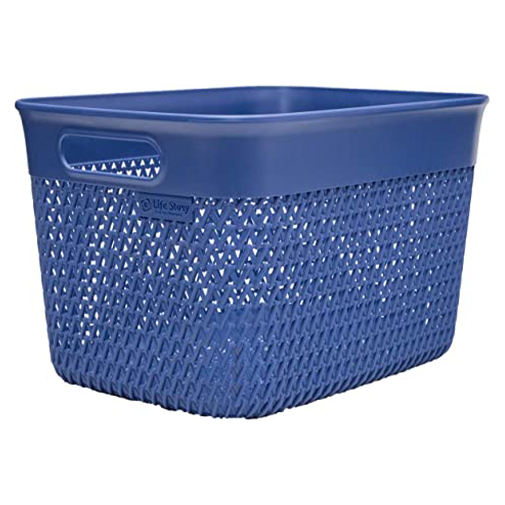 Life Story Lightweight Heavy Duty Storage Woven Basket 16 Quarts, Blue (6 Pack) - VMInnovations