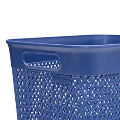 Life Story Lightweight Heavy Duty Storage Woven Basket 16 Quarts, Blue (6 Pack) - VMInnovations