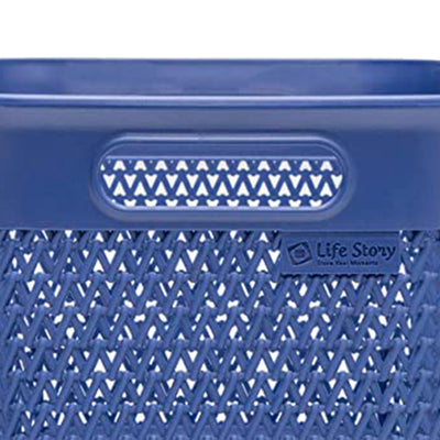 Life Story Lightweight Heavy Duty Storage Woven Basket 16 Quarts, Blue (6 Pack) - VMInnovations