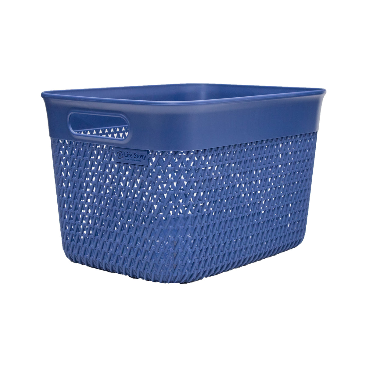 Life Story Lightweight Heavy Duty Storage Woven Basket 16 Quarts, Blue (12 Pack) - VMInnovations