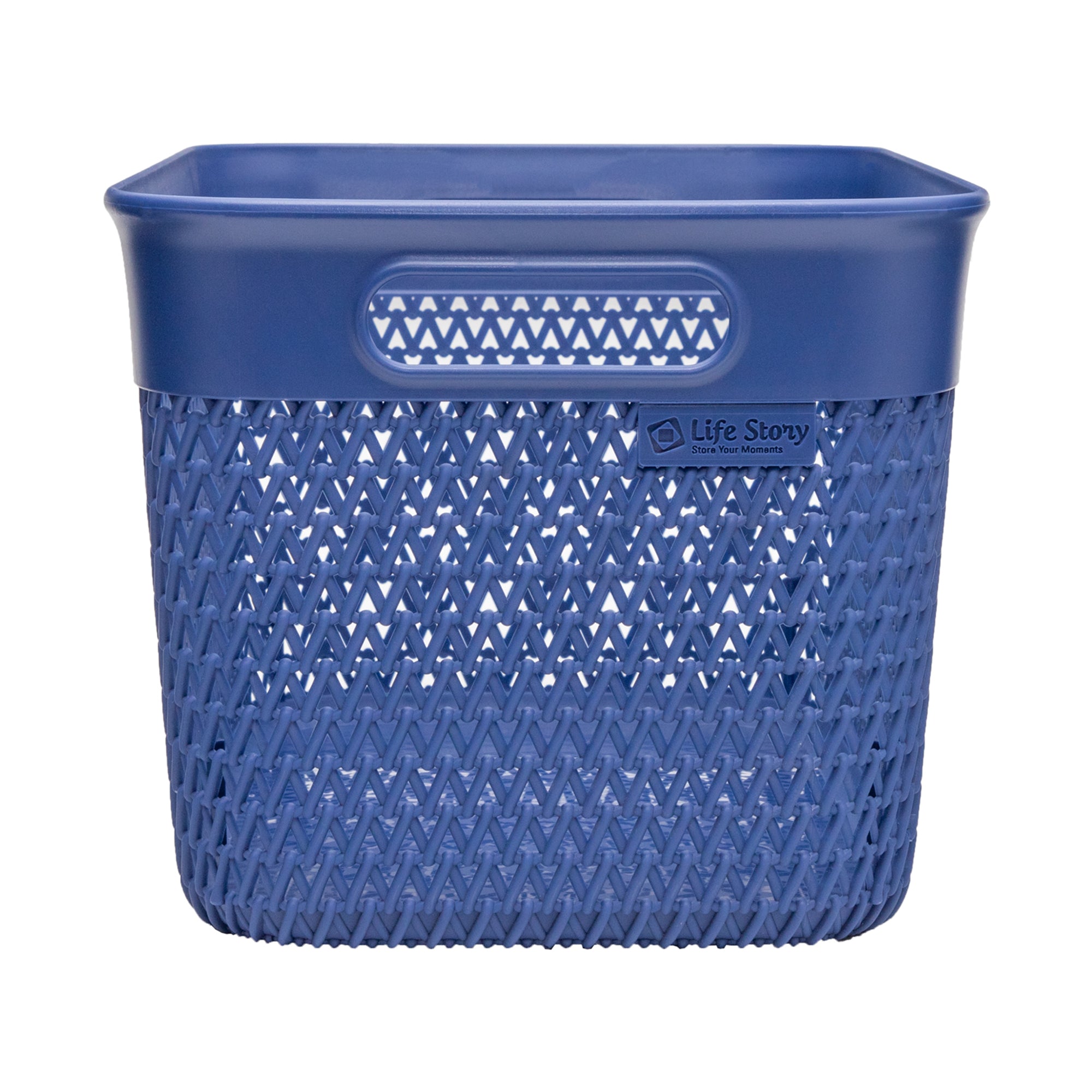 Life Story Lightweight Heavy Duty Storage Woven Basket 16 Quarts, Blue (12 Pack) - VMInnovations