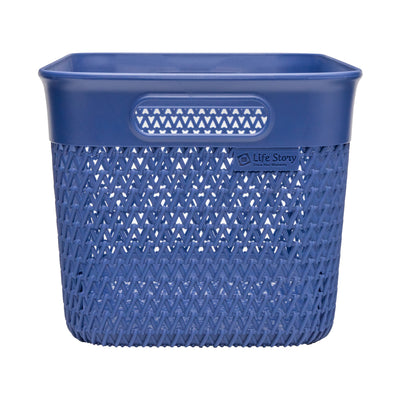 Life Story Lightweight Heavy Duty Storage Woven Basket 16 Quarts, Blue (12 Pack) - VMInnovations